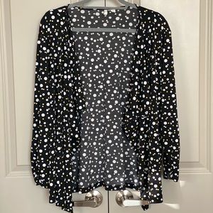 Black, white and yellow polka dot jacket.  Great condition and super cute!
